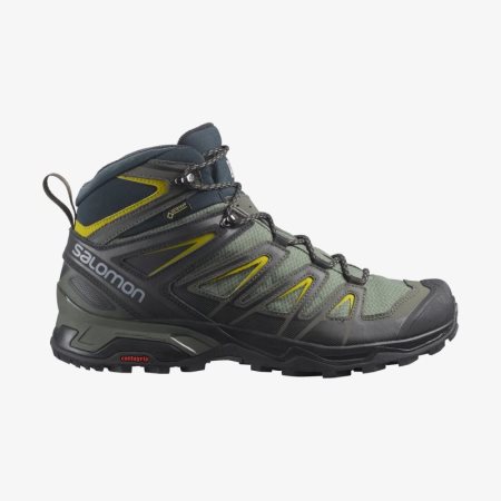 Salomon X ULTRA 3 MID GORE-TEX Mens Hiking Boots Green | Salomon South Africa